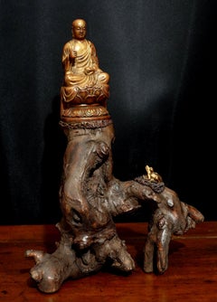 Wood Root Carving of Jizu Bosatsu the Bodhisattva Jizo