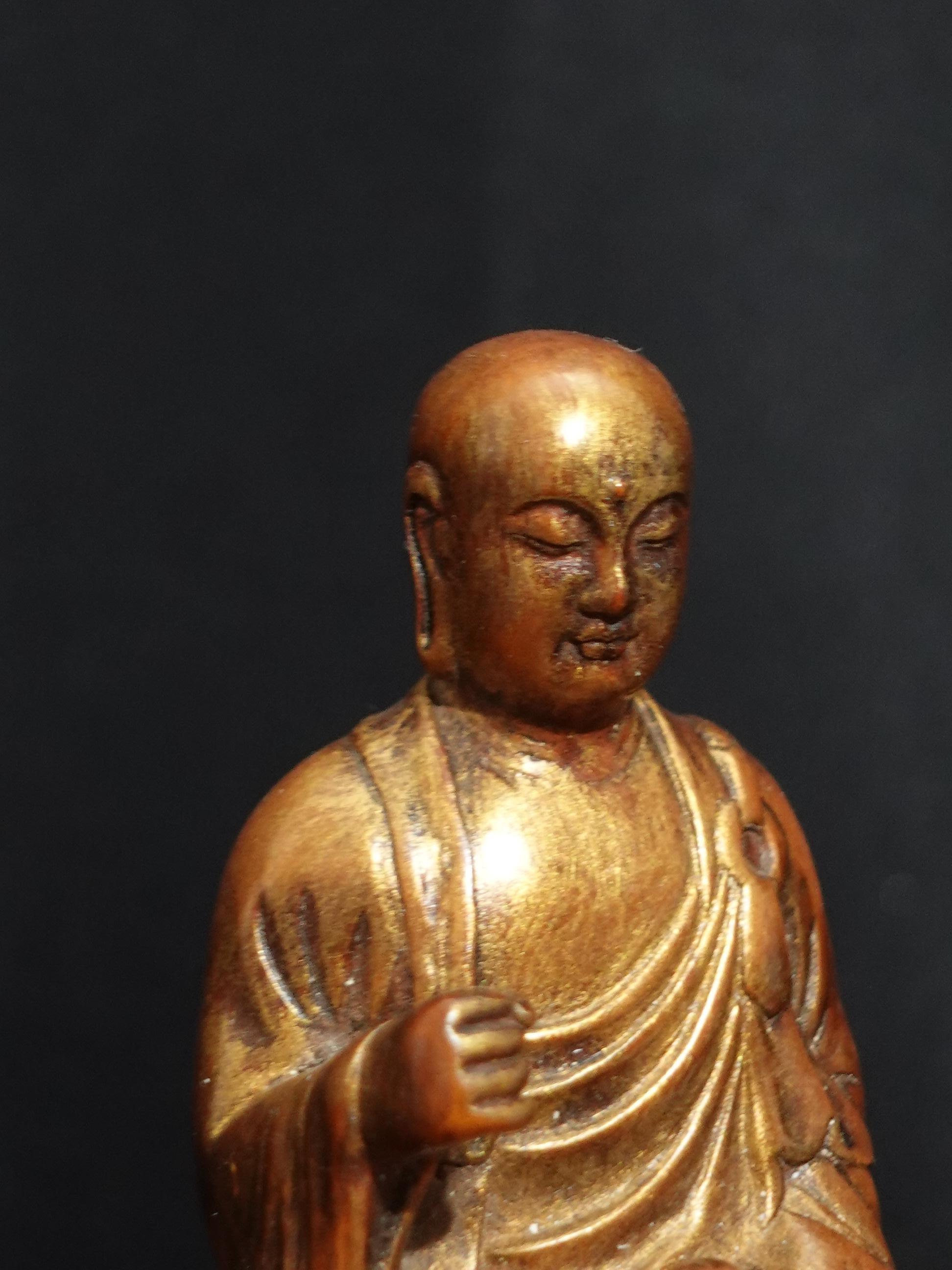 Sculpté à la main Sculpture en racines de bois de Jizu Bosatsu, le Bodhisattva Jizo en vente