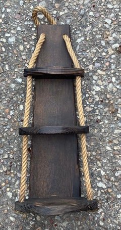 Mid-Century Wood and Rope Shelf Adrien Audoux & Frida Minet