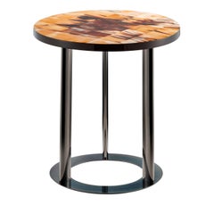 Wood Round Side Table