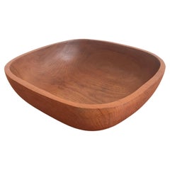 Wood Scandinavian Bowl Centerpiece 1960s