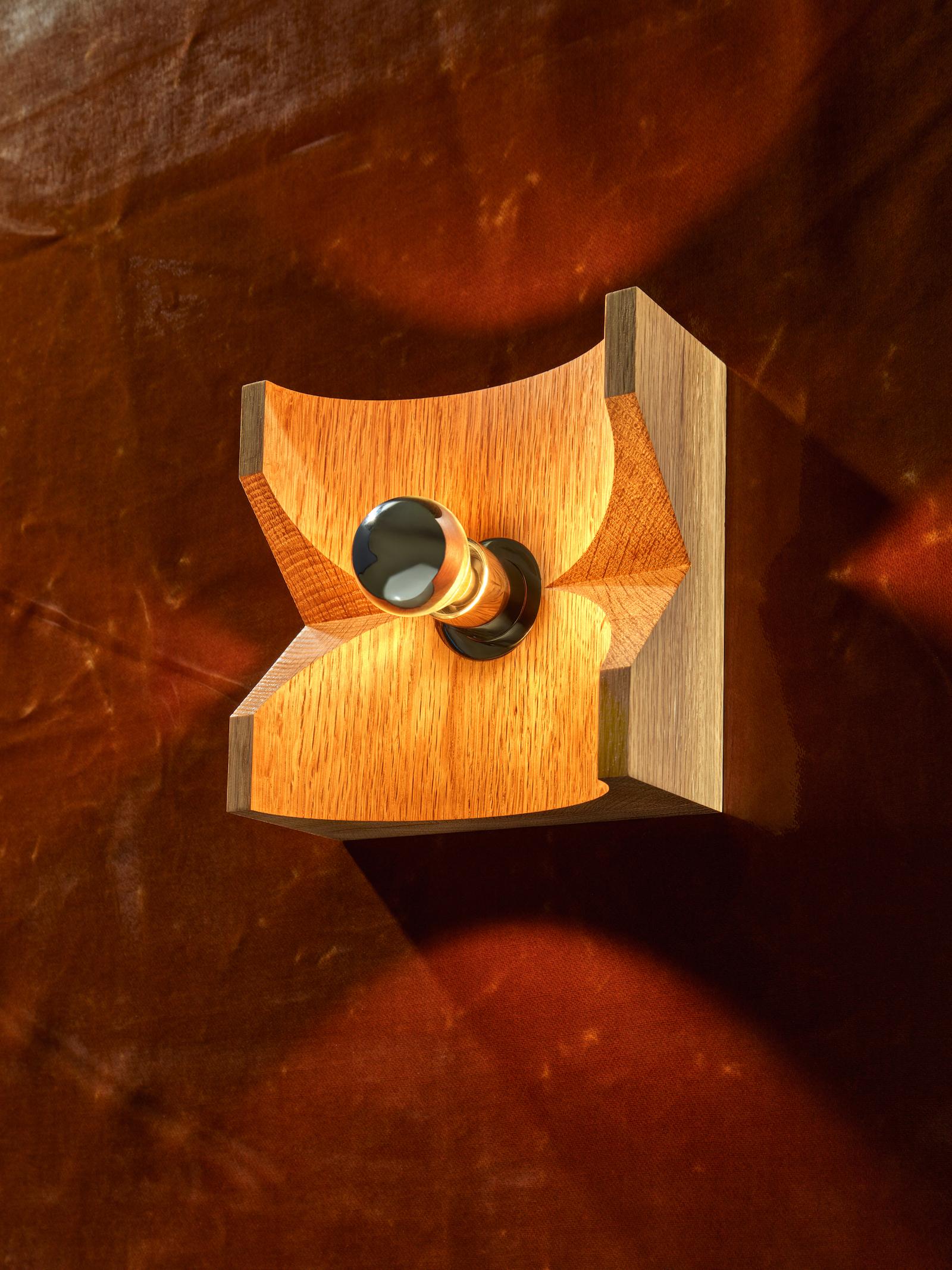 Contemporary Wood Sconce - Cut For Sale