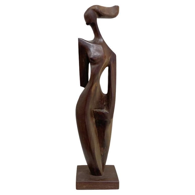 Wood Sculpture, 1950s For Sale