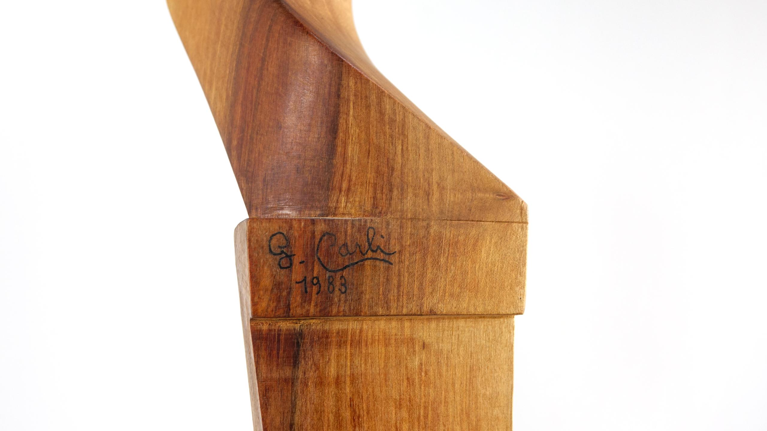 Wood Sculpture by G. Carli, 1983 3