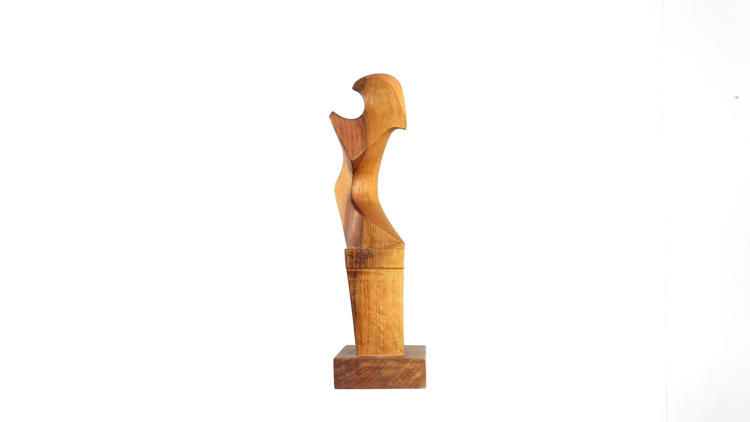 Wood Sculpture by G. Carli, 1983 4