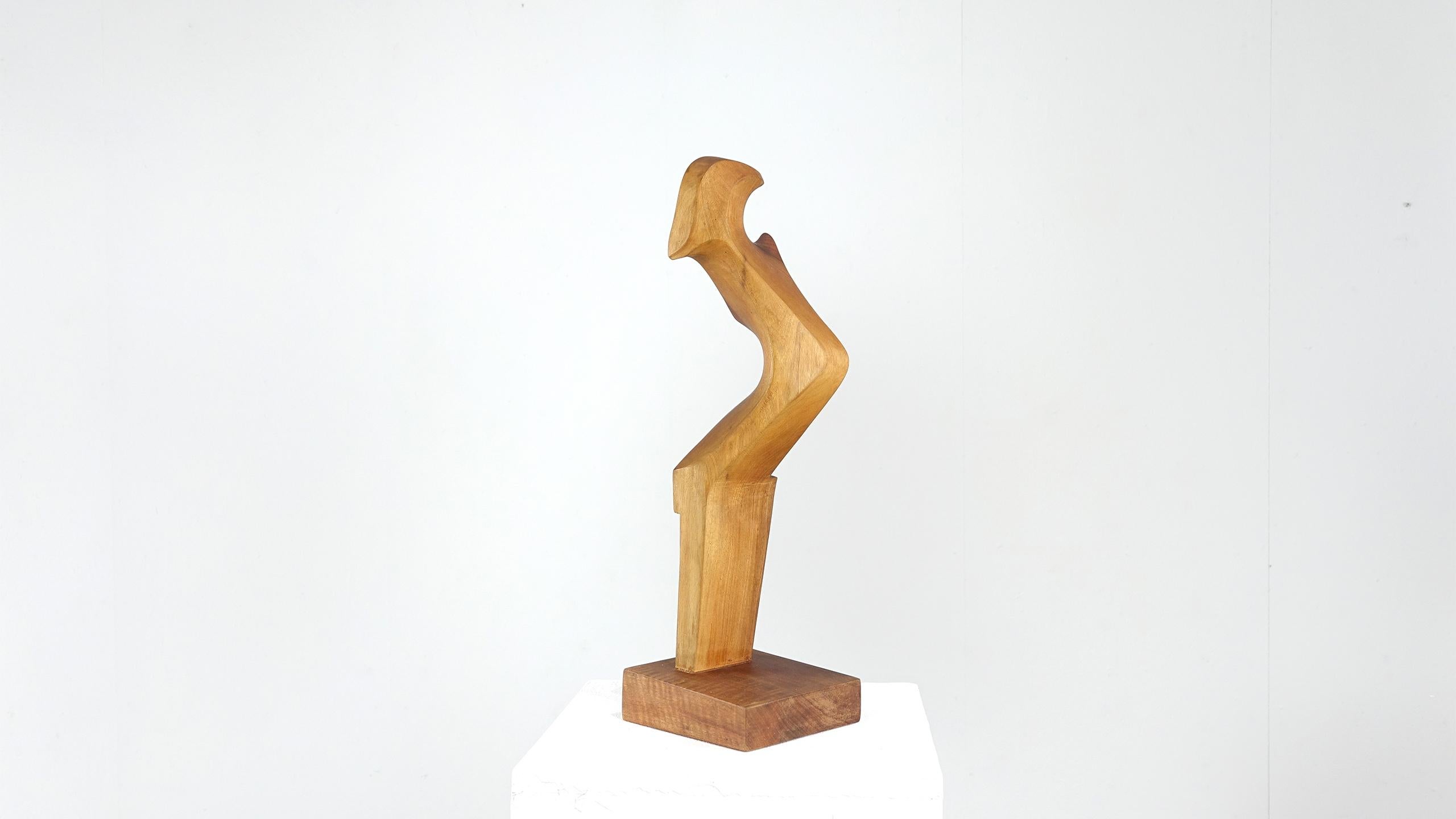 Italian Wood Sculpture by G. Carli, 1983