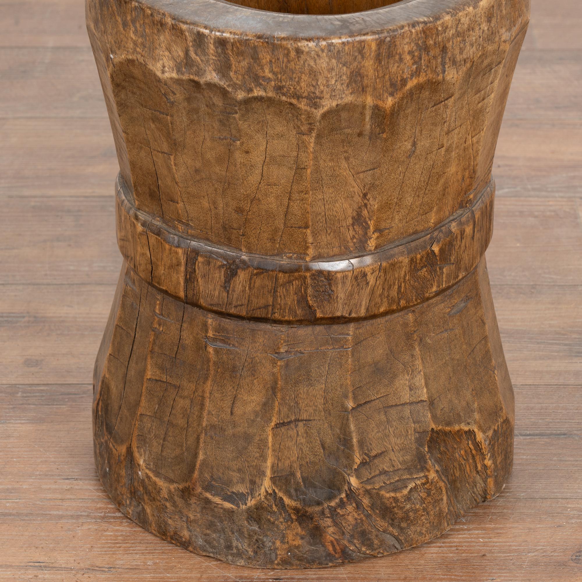 Wood Sculpture Container from Old Water Mill Gear, China 1800-40 For Sale 1