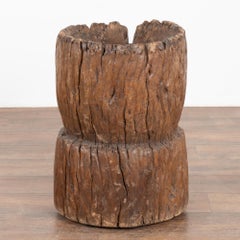 Wood Sculpture Container from Old Water Mill Gear, China 1820-40