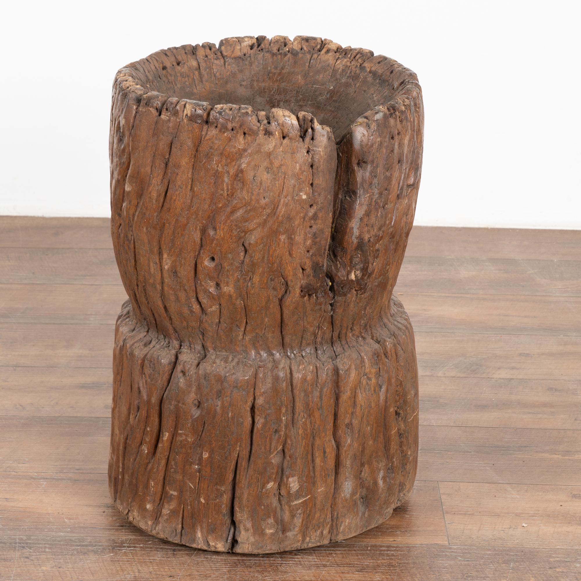 Wood Sculpture Container from Old Water Mill Gear, China 1820-40 For Sale 3