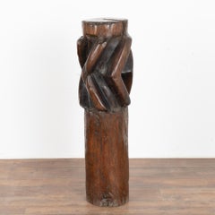 Wood Sculpture from Old Water Mill Gear, China 1890