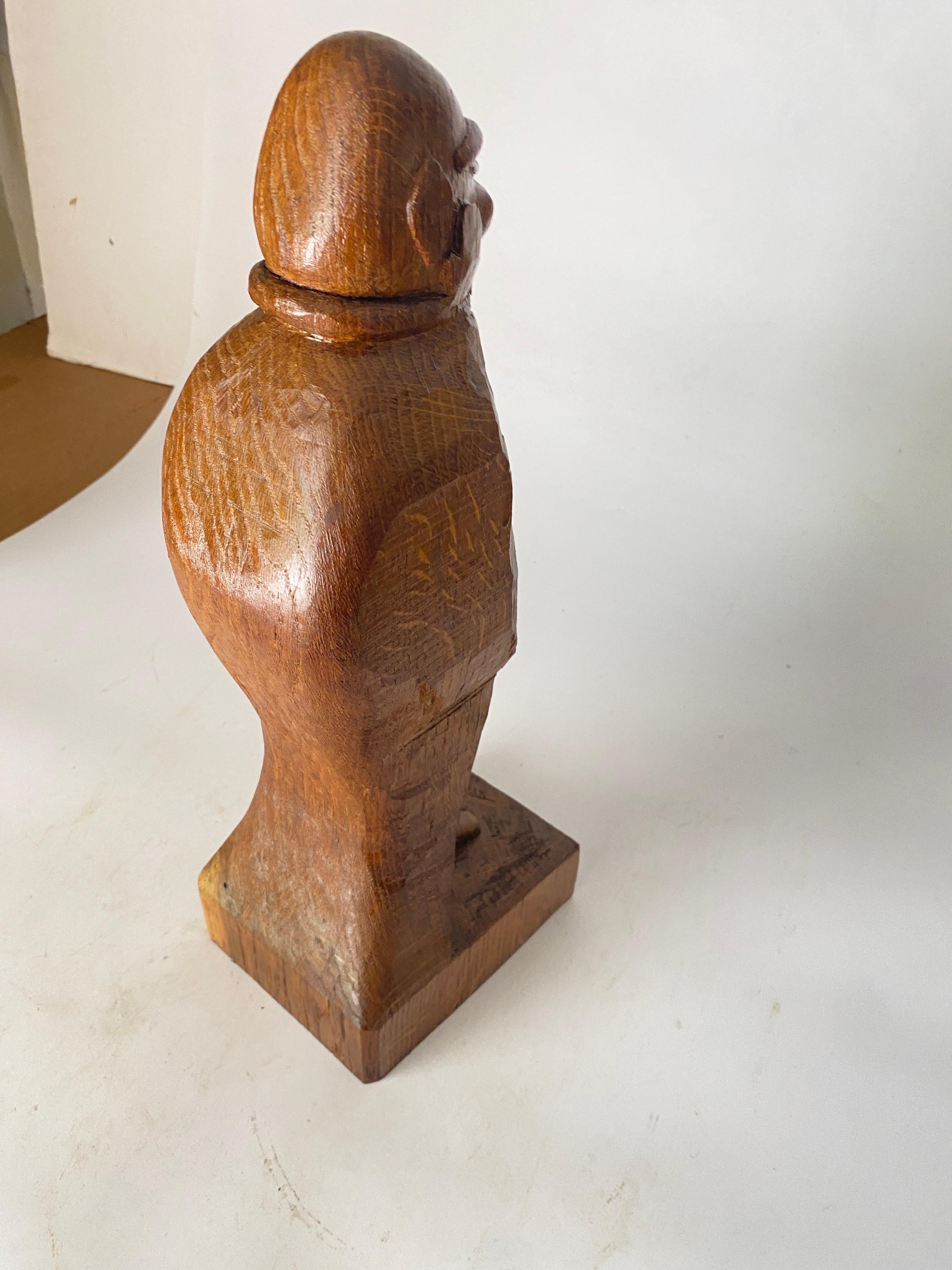 Hand-Carved Wood Sculpture in Oak by French Designer 1950 Brown Color For Sale