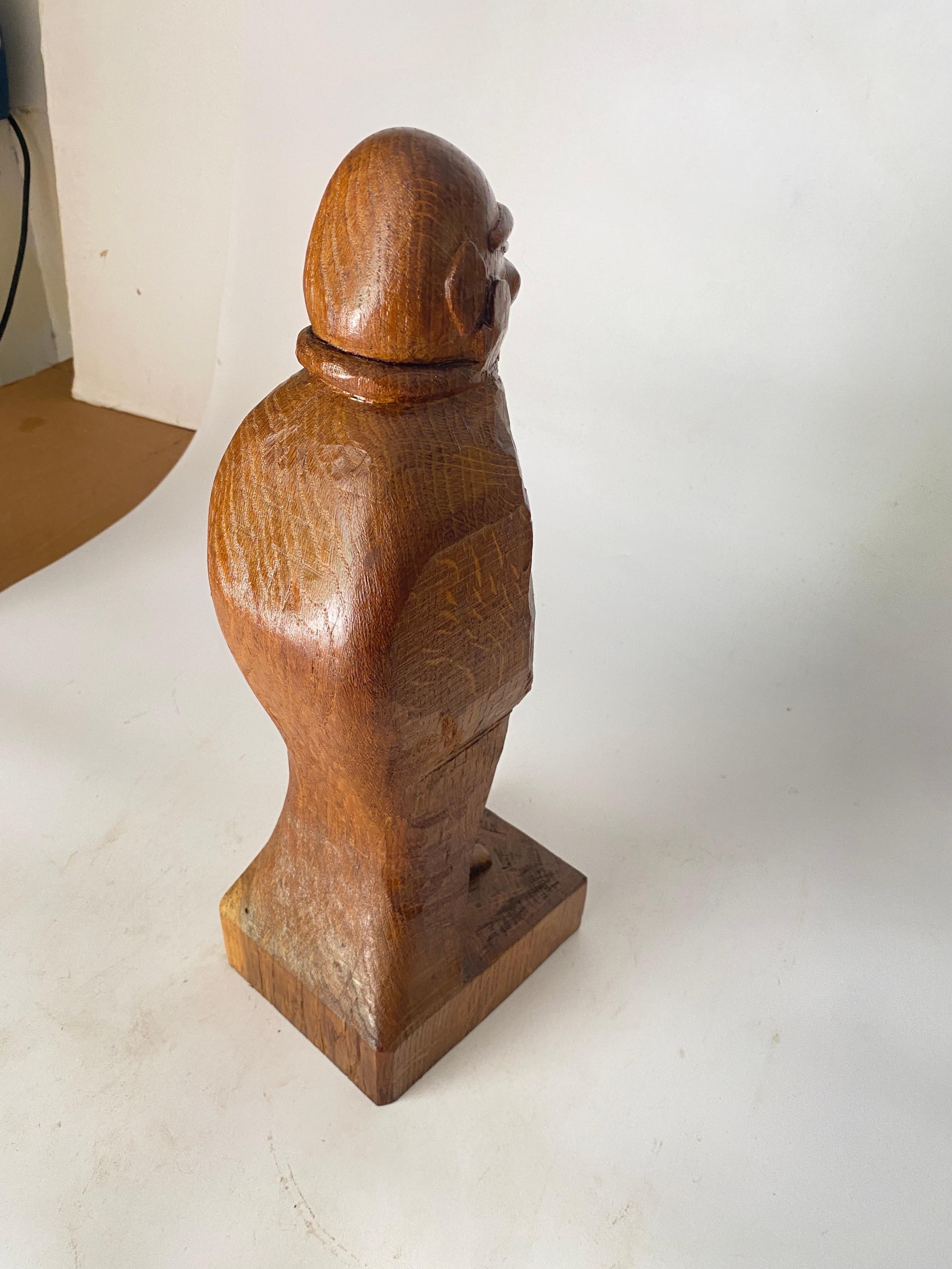 Wood Sculpture in Oak by French Designer 1950 Brown Color For Sale 2