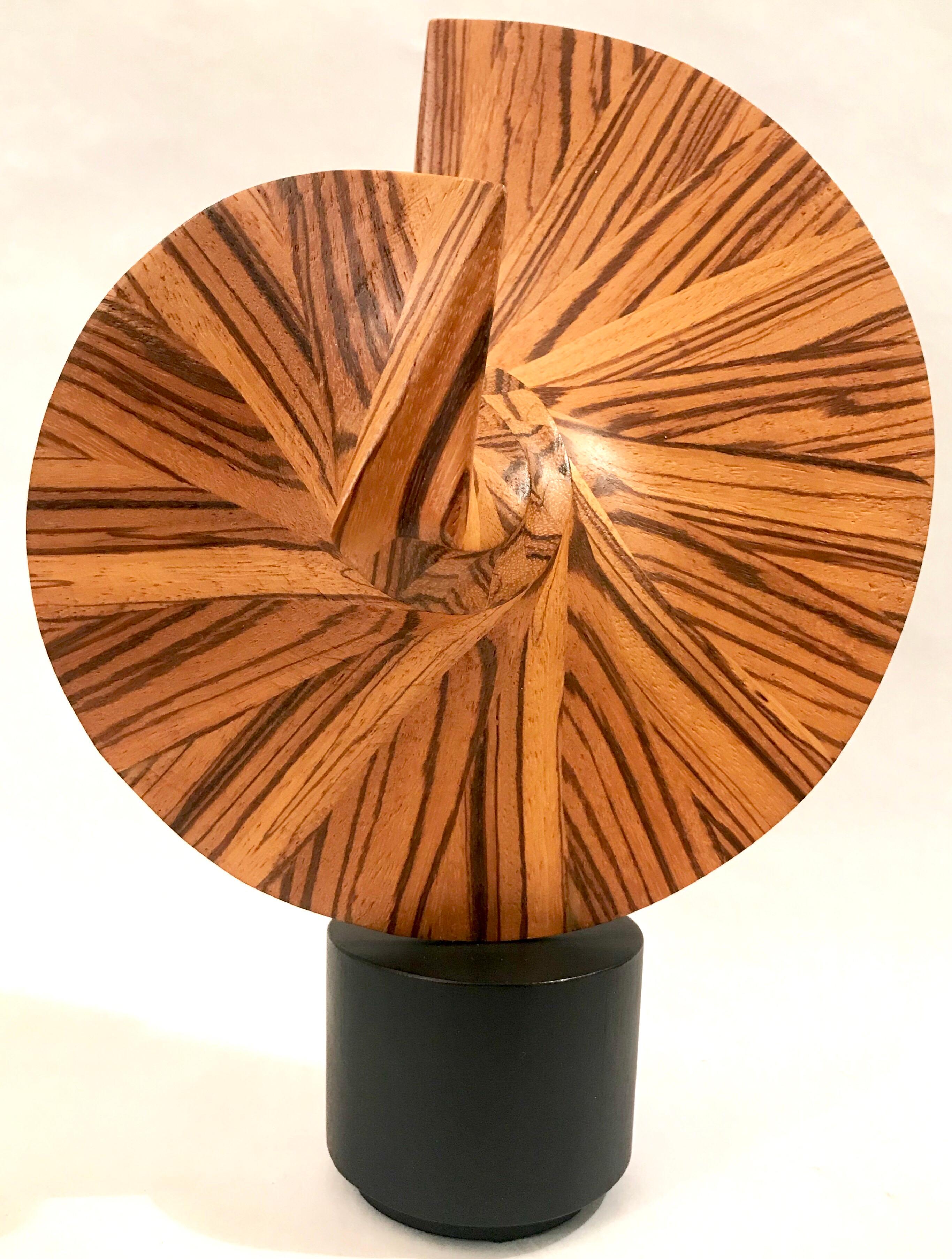 Wood sculpture signed J B Veiner and dated 1989.