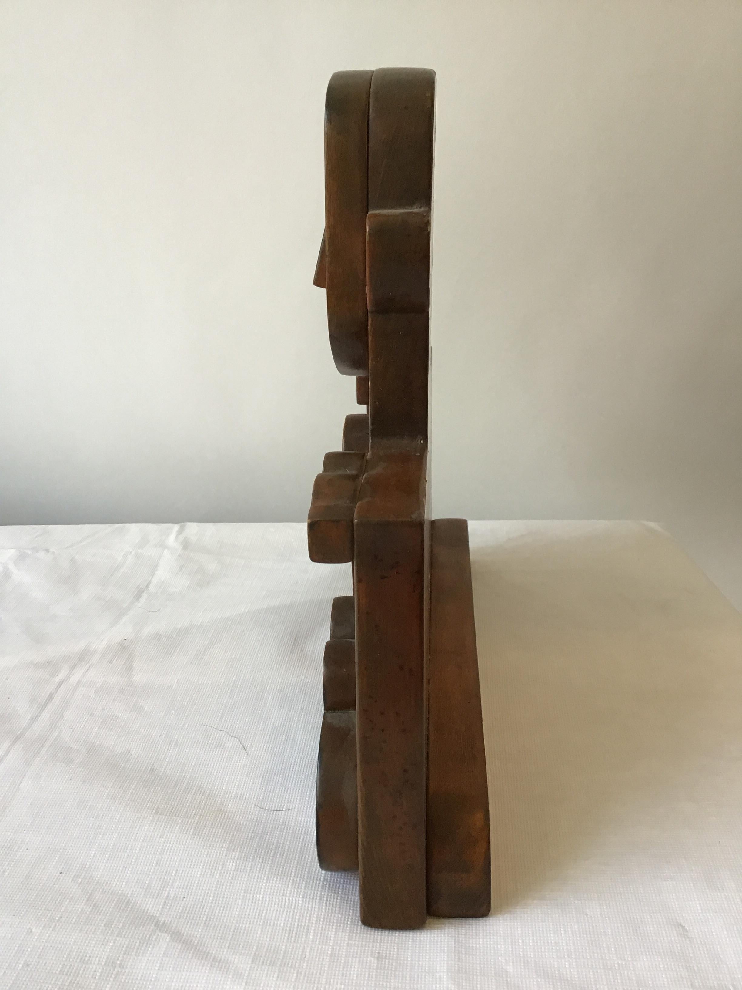 Wood Sculpture of an Admiral Signed Whit, 1974 1