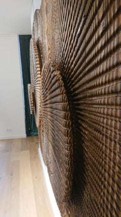Sculpted Wood Panel Solstice by Etienne Moyat 2022 France, Douglas-fir wood