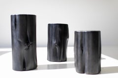 Bertu Wood Side Table, Black Stump Wood Side Table