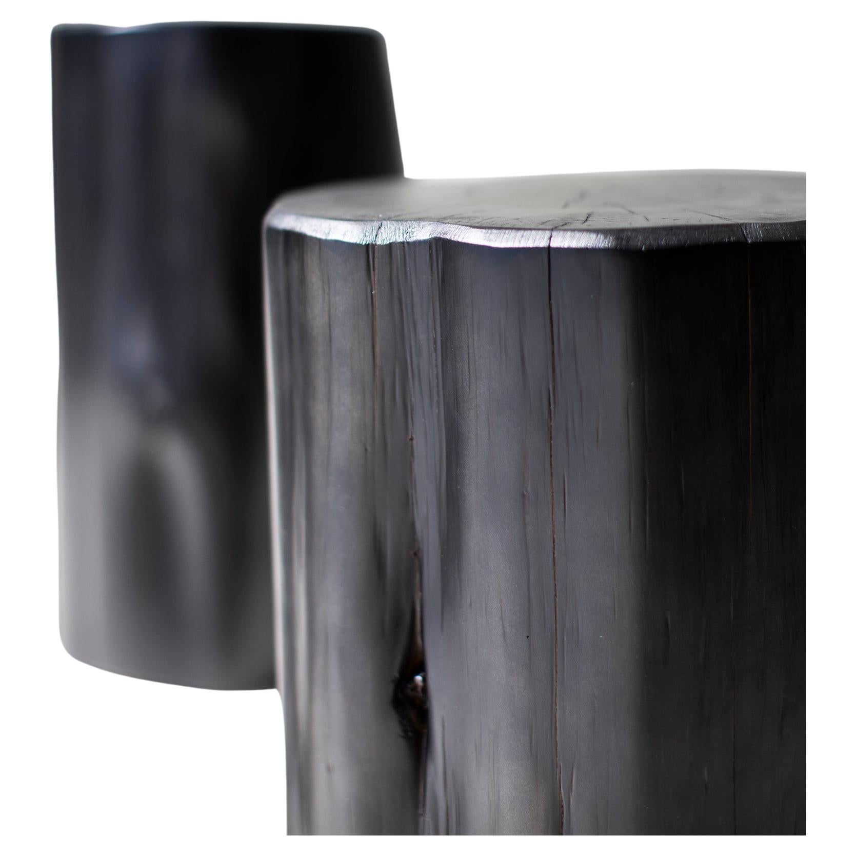 Bertu Wood Side Table, Black Stump Wood Side Table For Sale