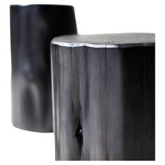 Bertu Wood Side Table, Black Stump Wood Side Table