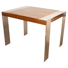 Tavolino in Wood con dettagli in nichel