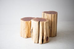 Bertu Wood Side Tables, Natural Wood Side Table, Red Cedar