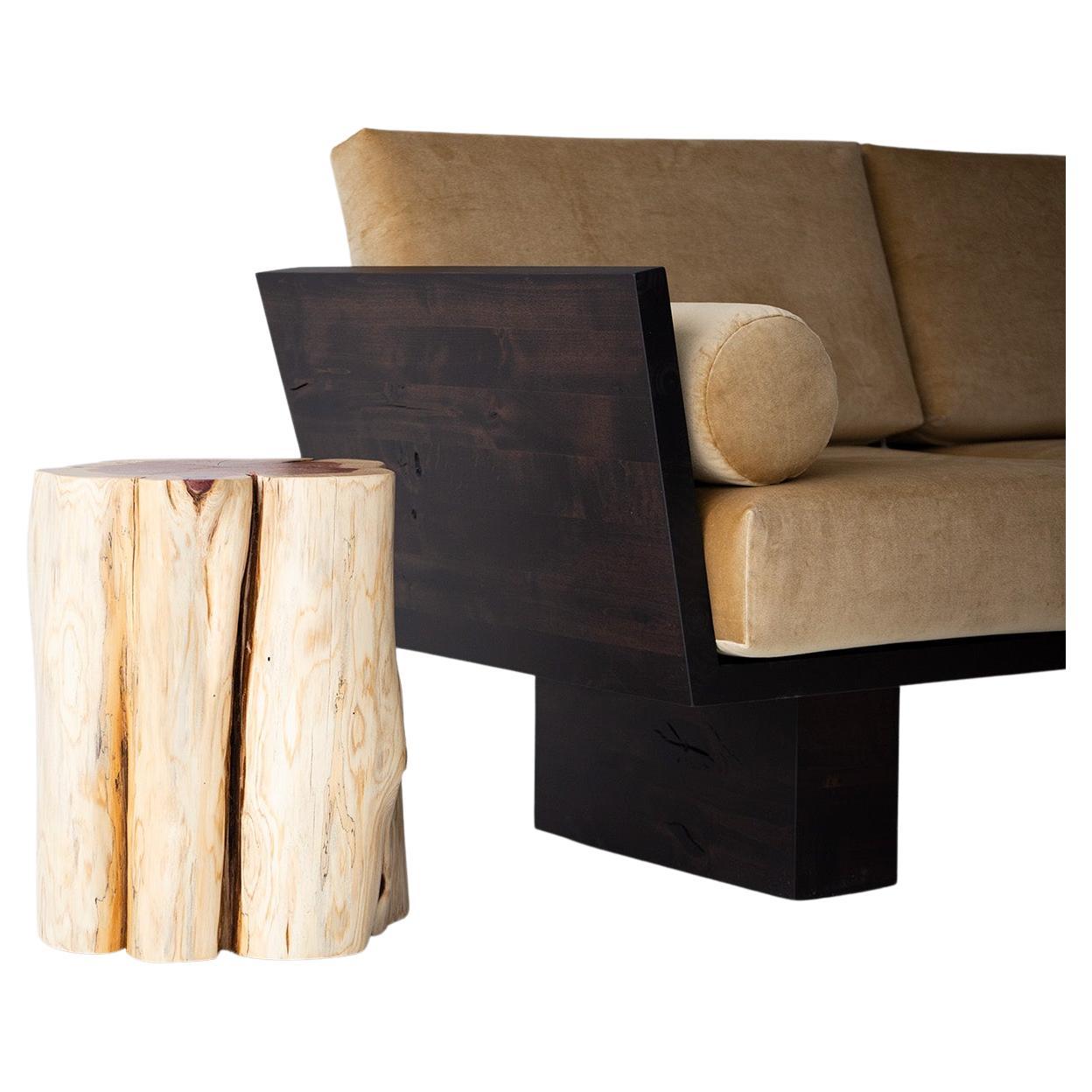 Bertu Wood Side Tables, Natural Wood Side Table, Red Cedar For Sale