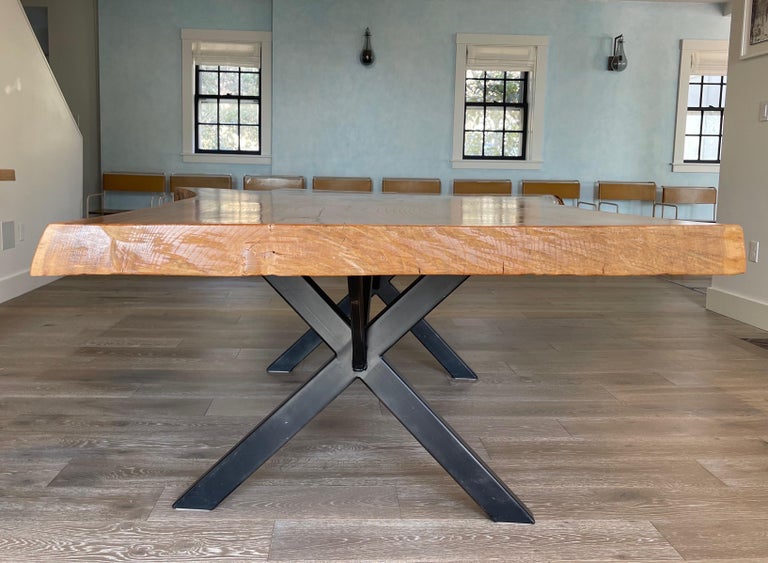 Wood Slab Dining Table For Sale at 1stDibs