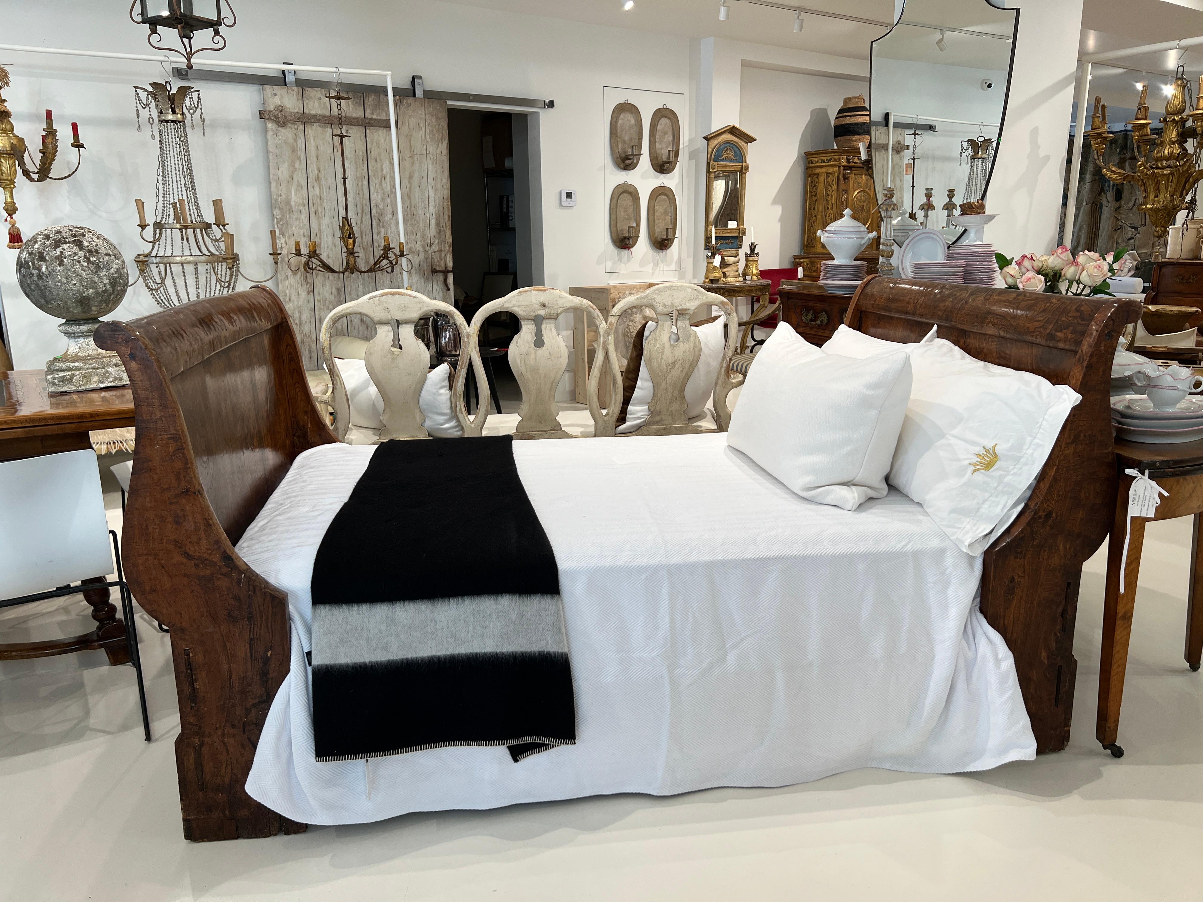 Wood Sleigh Bed For Sale at 1stDibs