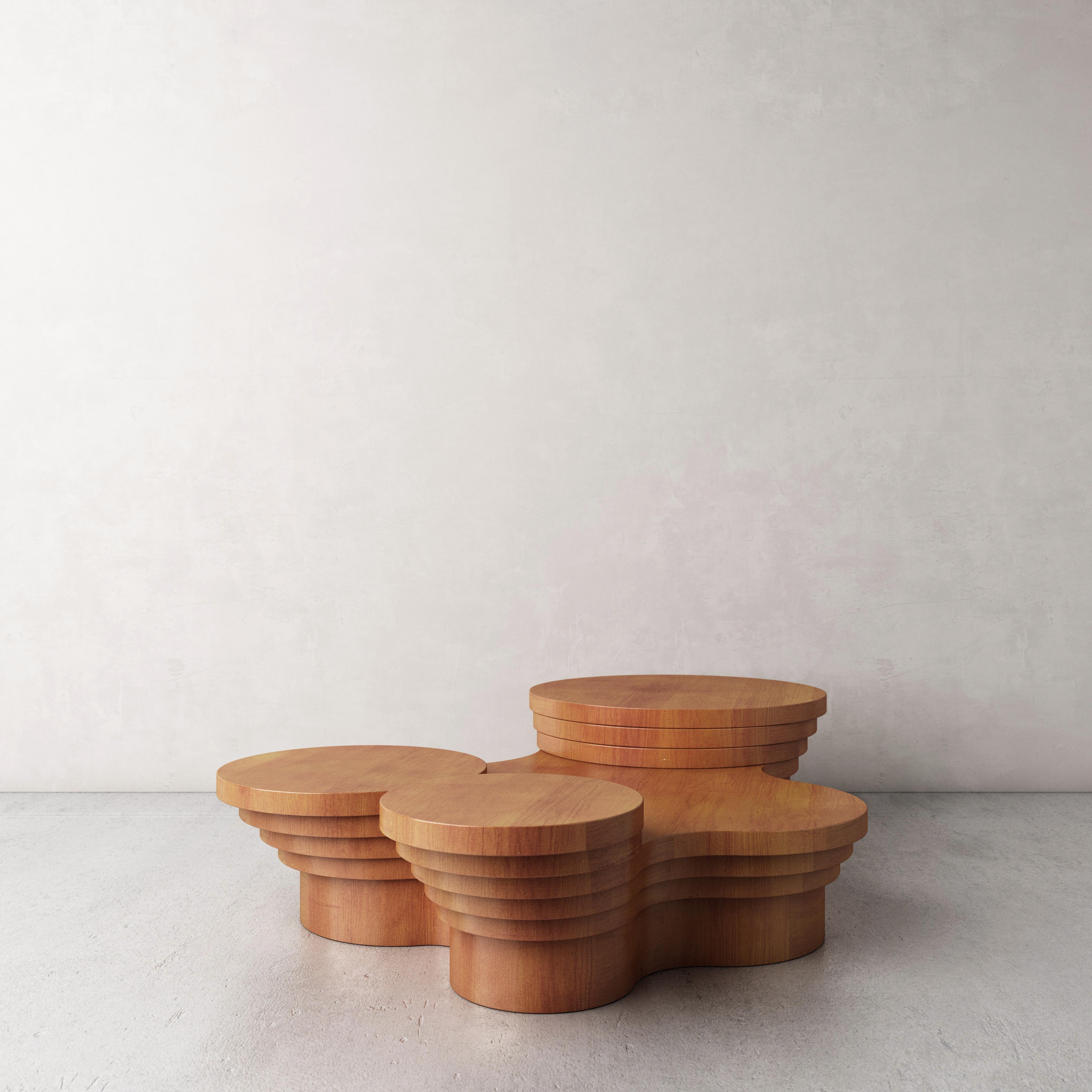 Moderne Table basse sculpturale en bois « Slice Me Up » de Pietro Franceschini en vente