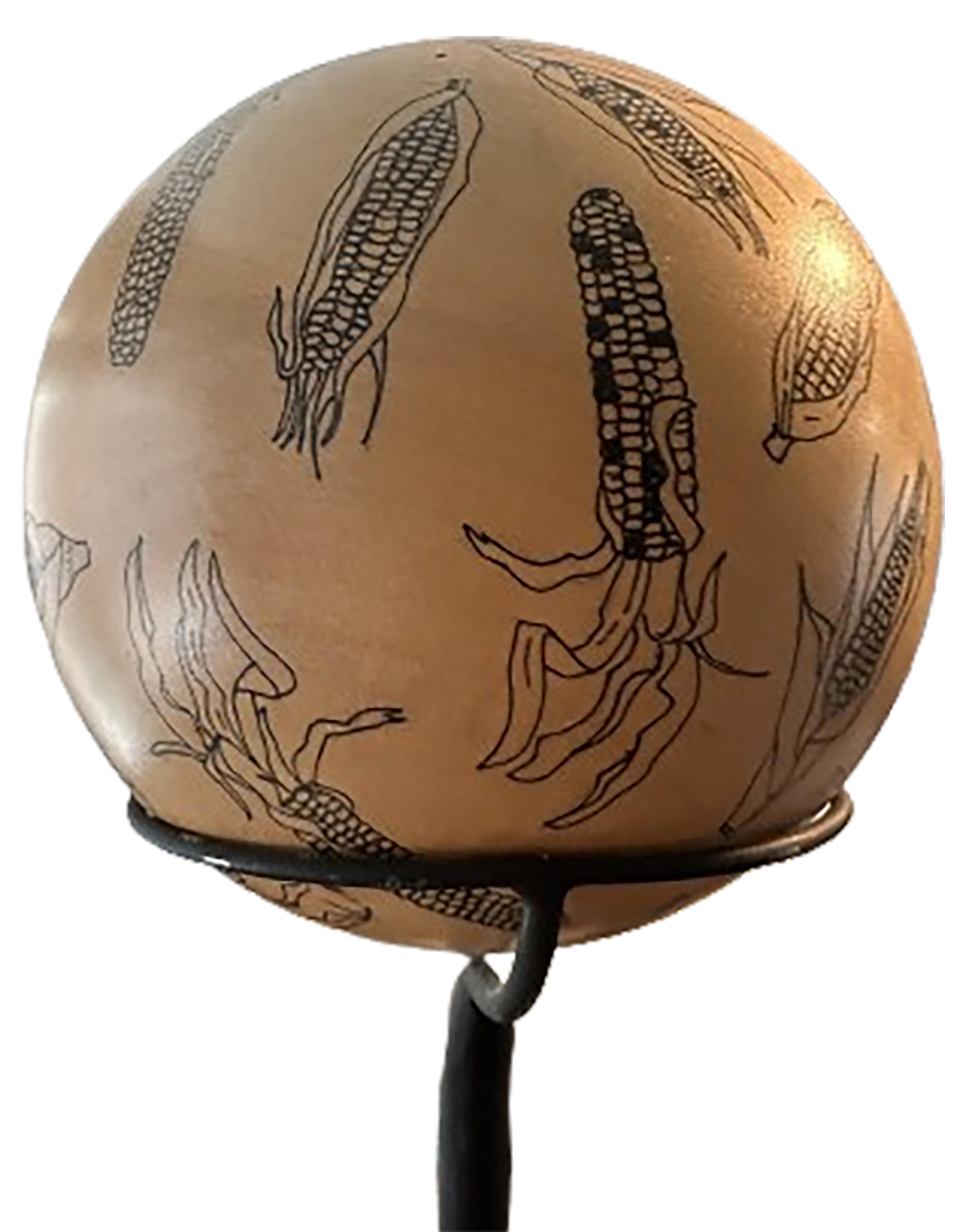 Tourné Sculpture sphérique en bois 