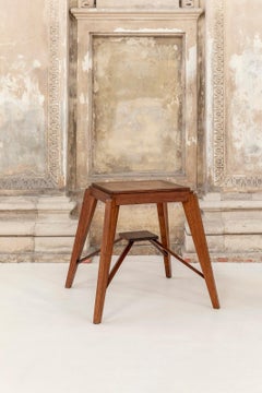 Wood Stool Attributed to Pierre Jeanneret