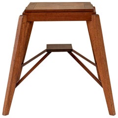 Wood Stool Attributed to Pierre Jeanneret