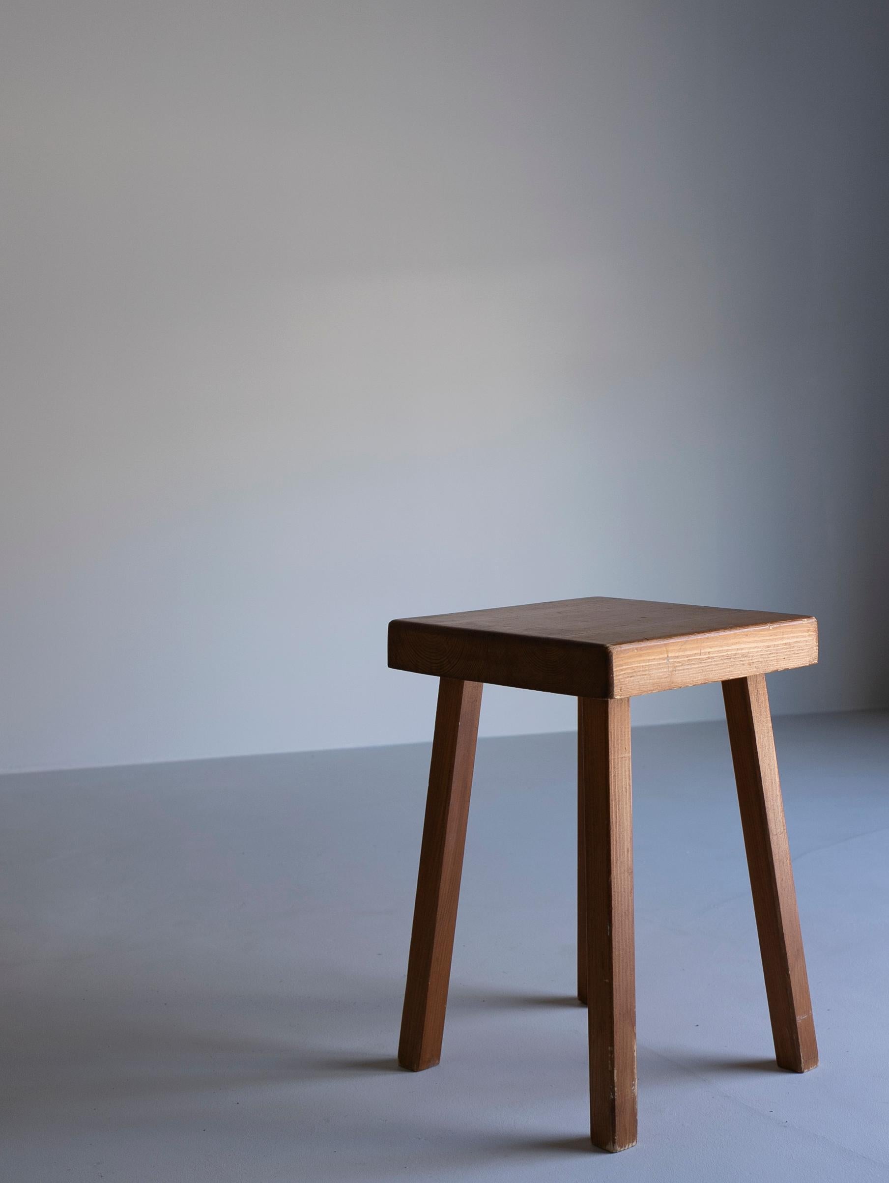 French Wood Stool for Arc 1800 by Charlotte Perriand