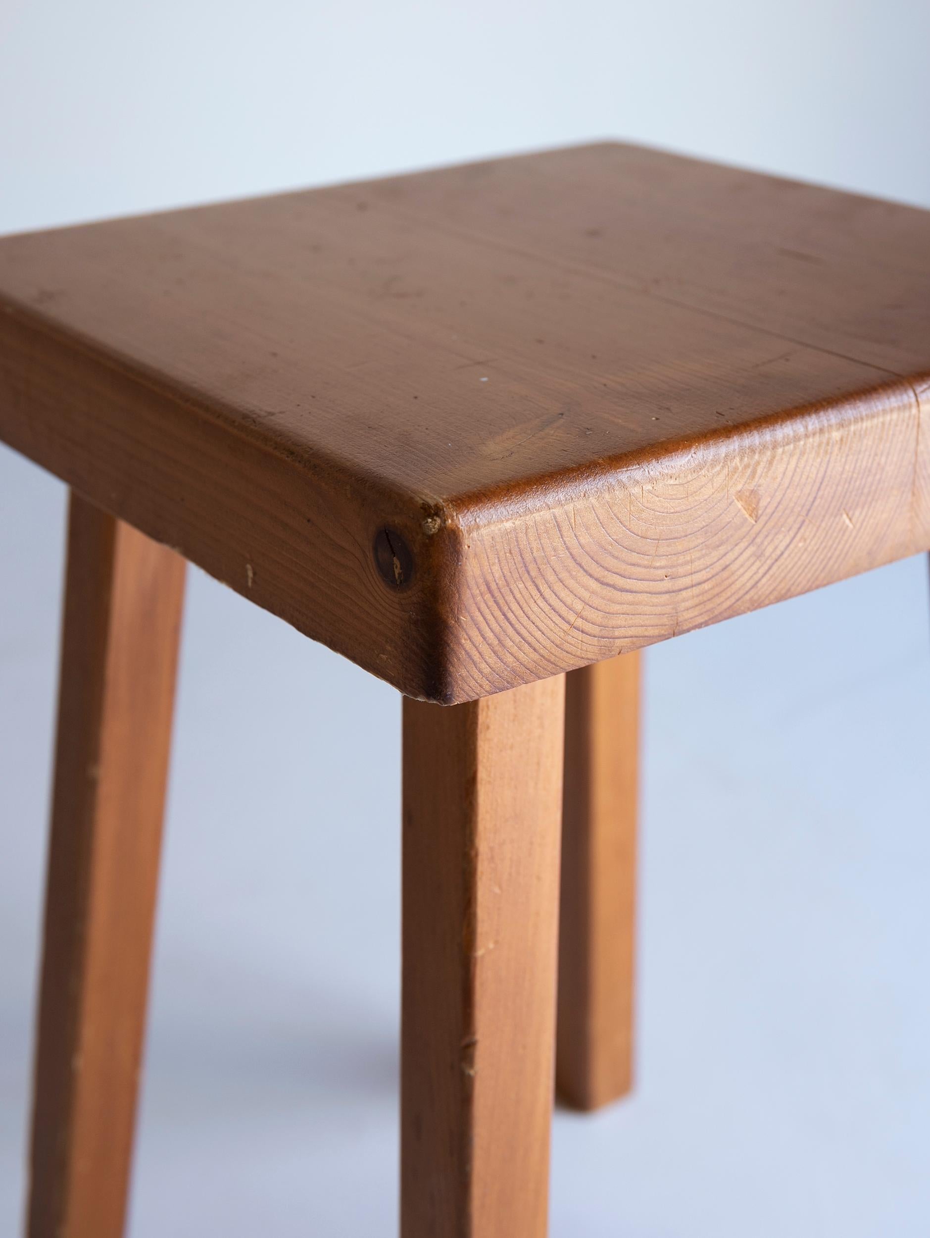 Pine Wood Stool for Arc 1800 by Charlotte Perriand