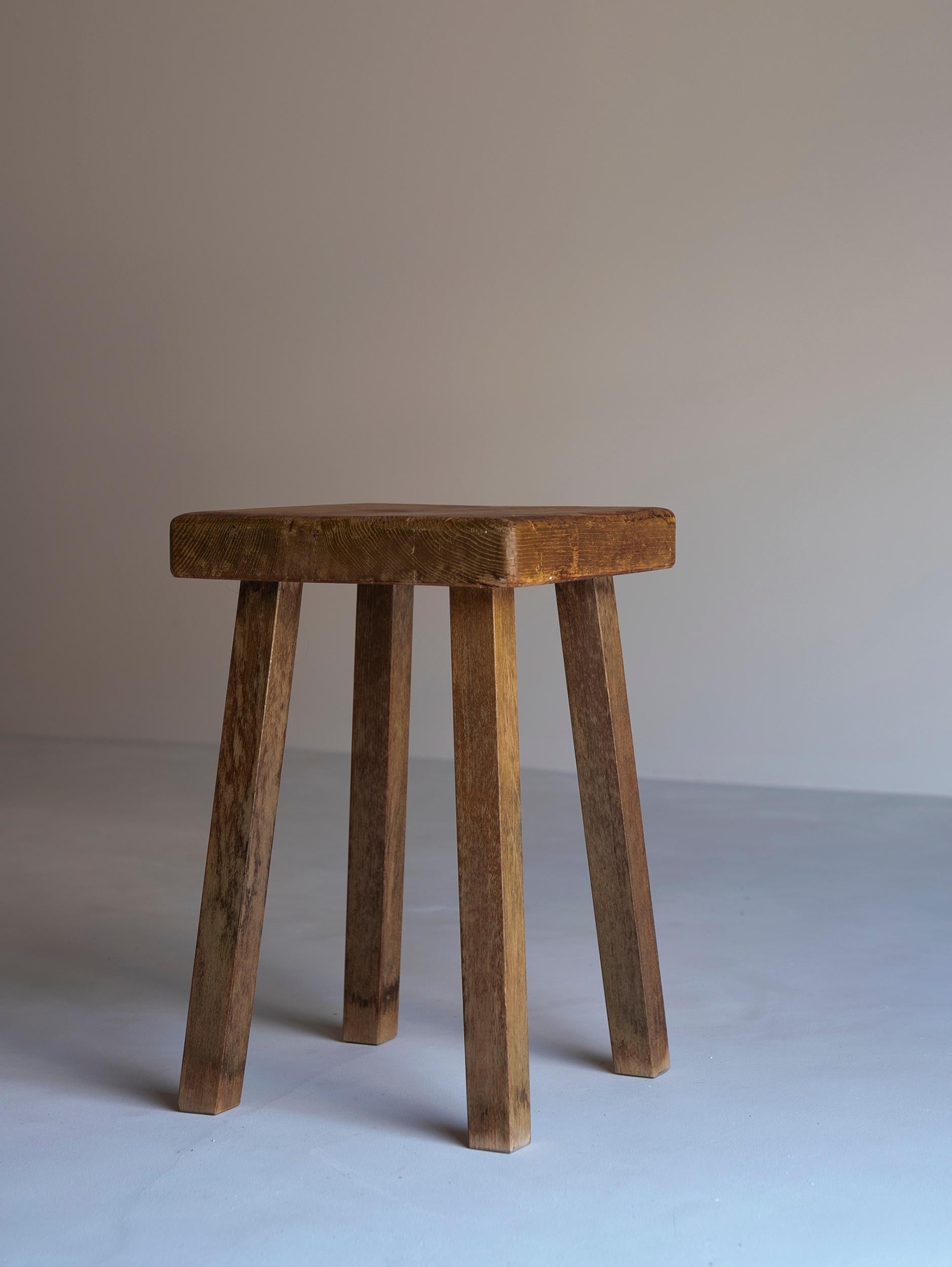Pine Wood Stool for Arc 1800 by Charlotte Perriand