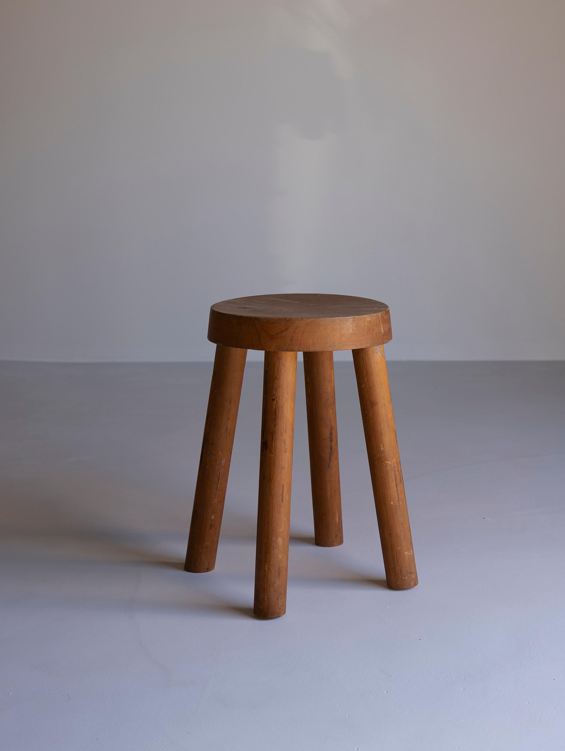 Wood Stool for Méribel Ski Resort by Charlotte Perriand In Good Condition In Sammu-shi, Chiba