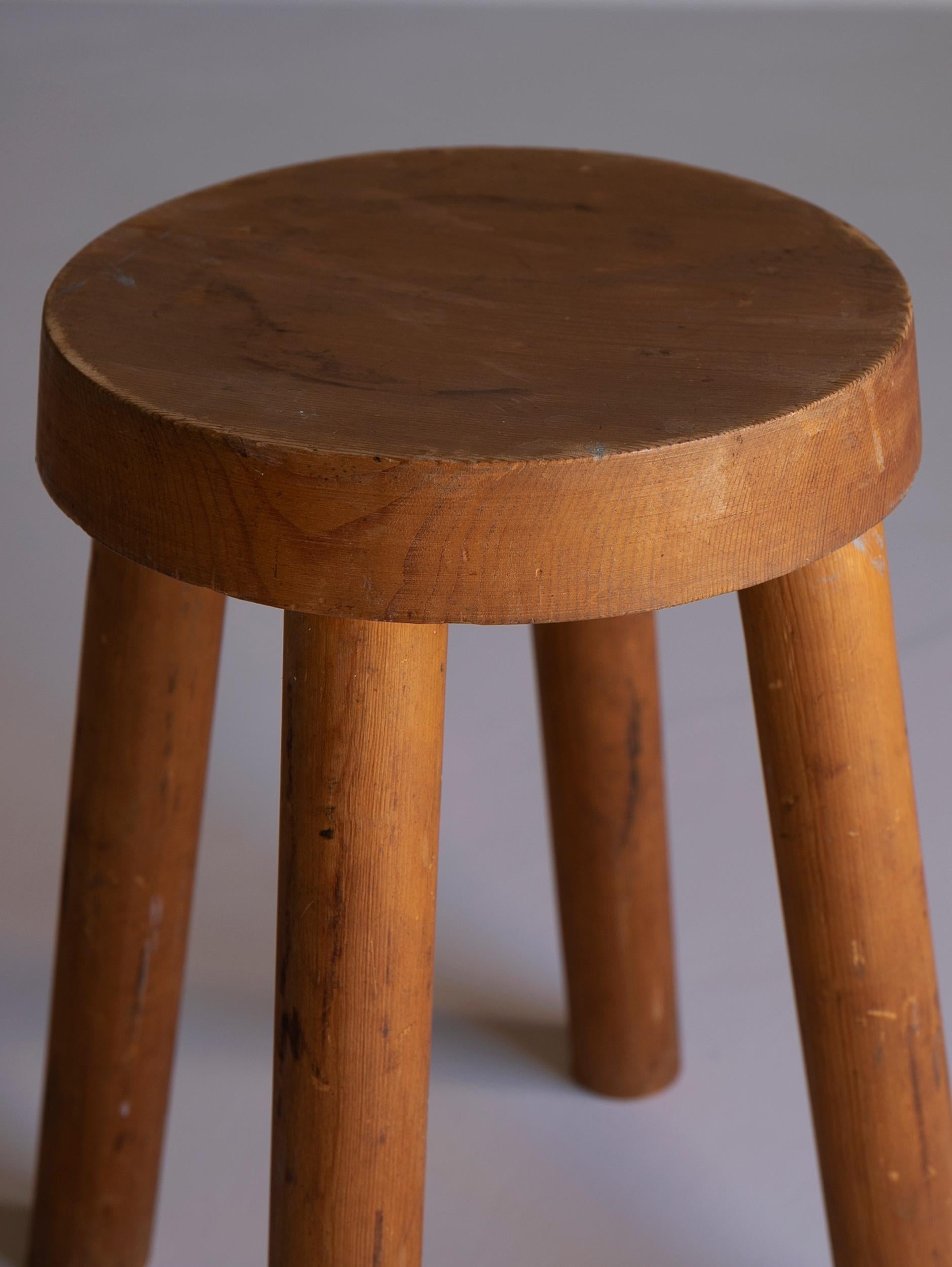 Mid-20th Century Wood Stool for Méribel Ski Resort by Charlotte Perriand