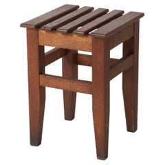 Vintage Wood Stool, France, 20th C