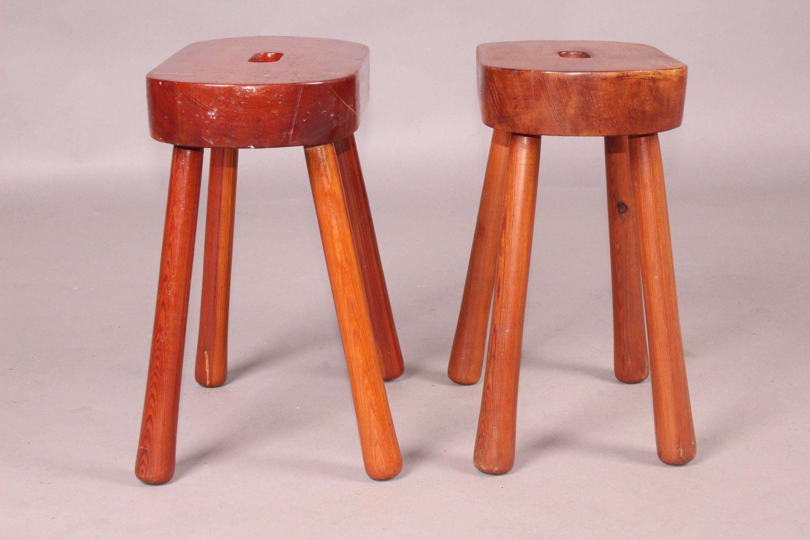 Wood stools pair.