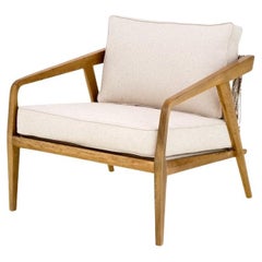 Armchair BW, Wood Structure, with Raw Brided 4602 rope Detail in the Backrest