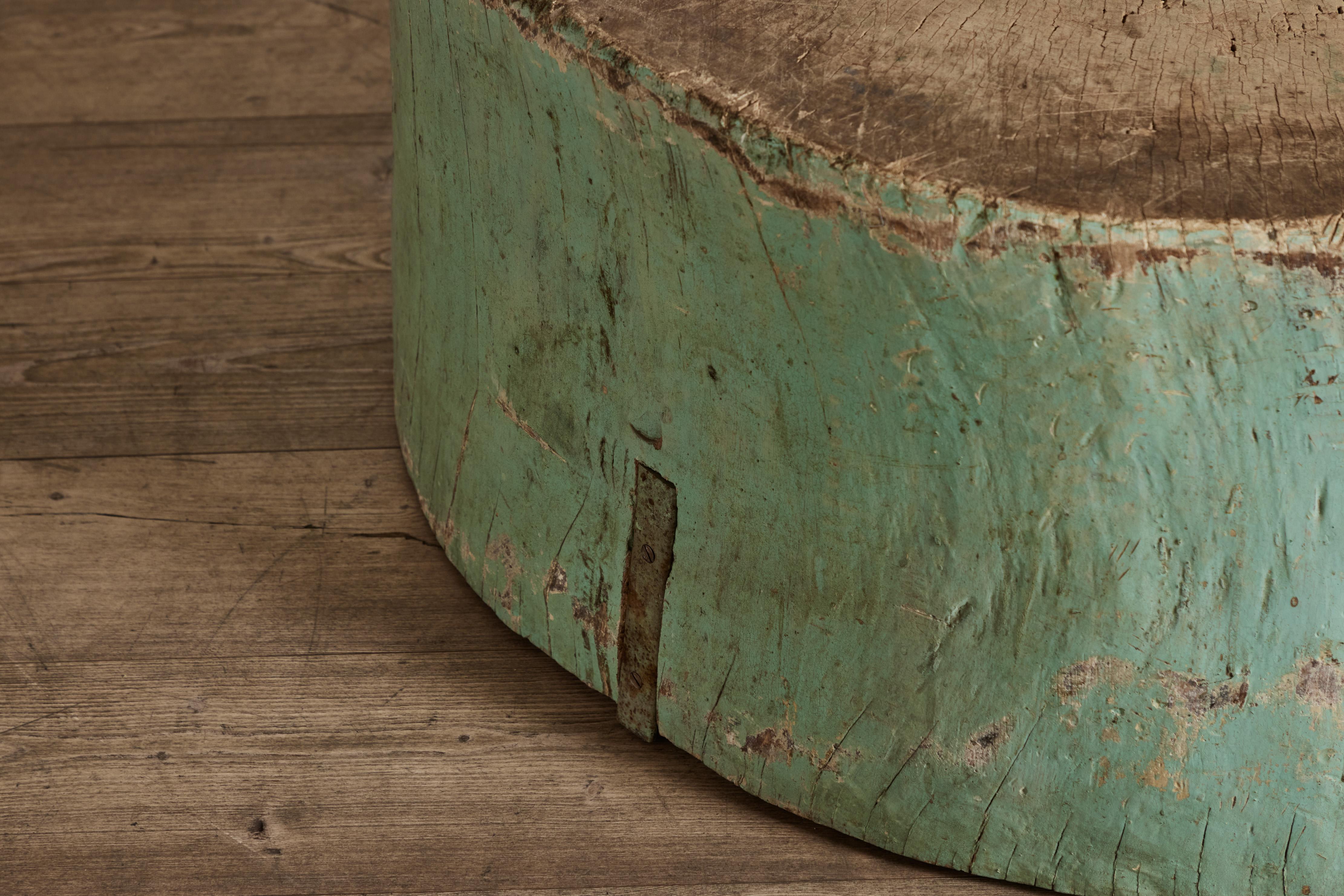 Painted Wood Stump Coffee Table For Sale