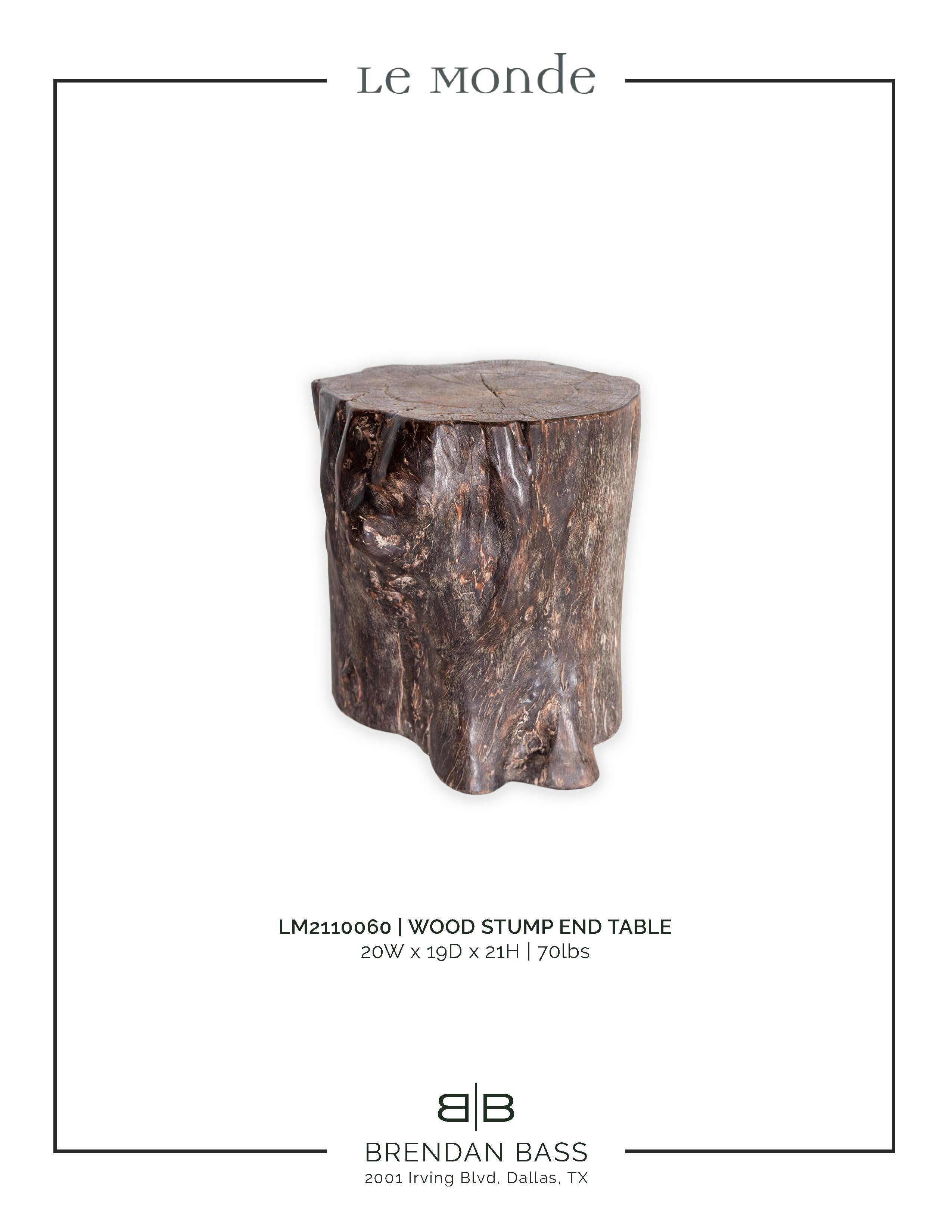 Contemporary Wood Stump End Table