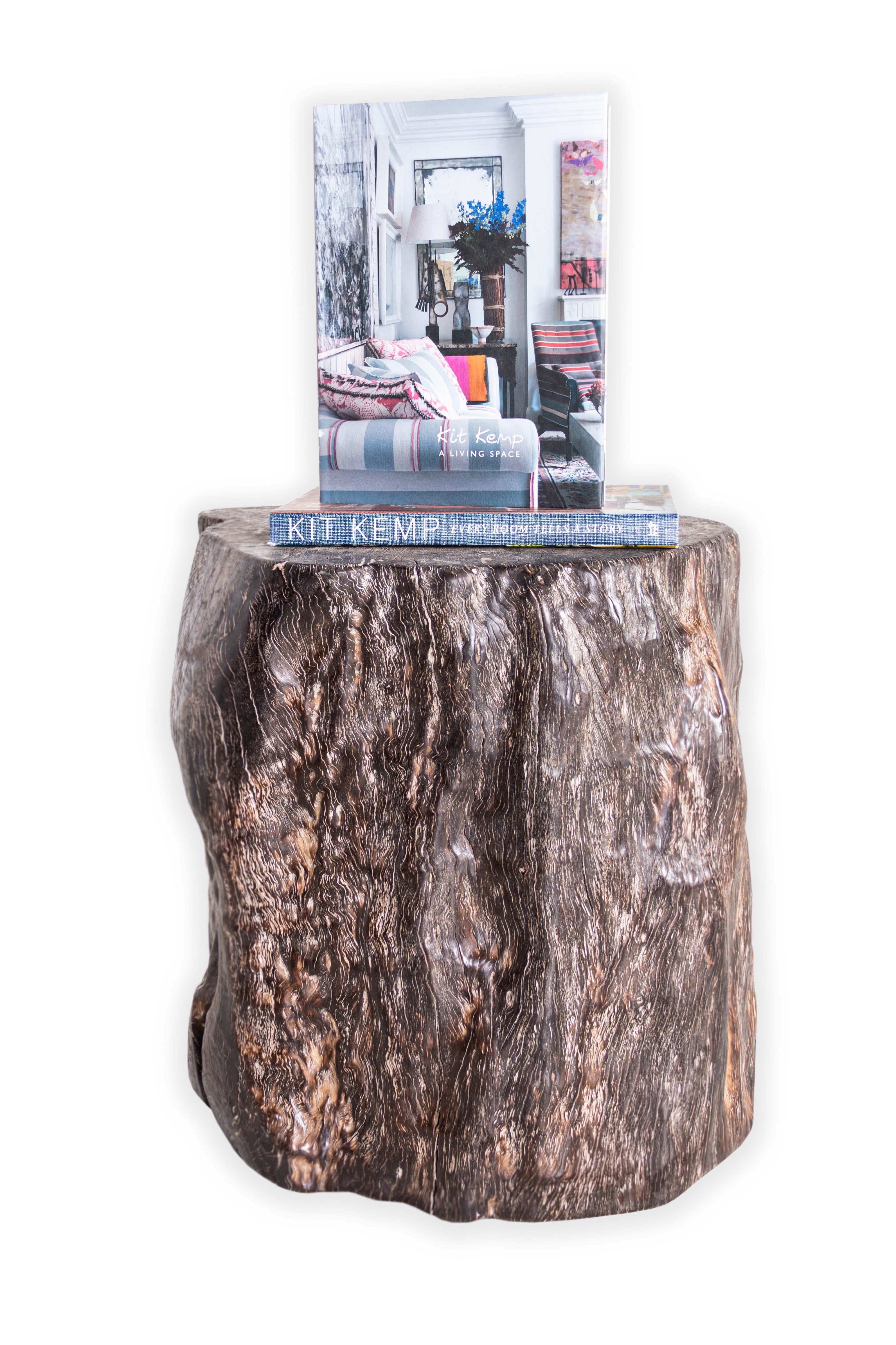 Contemporary Wood Stump End Table