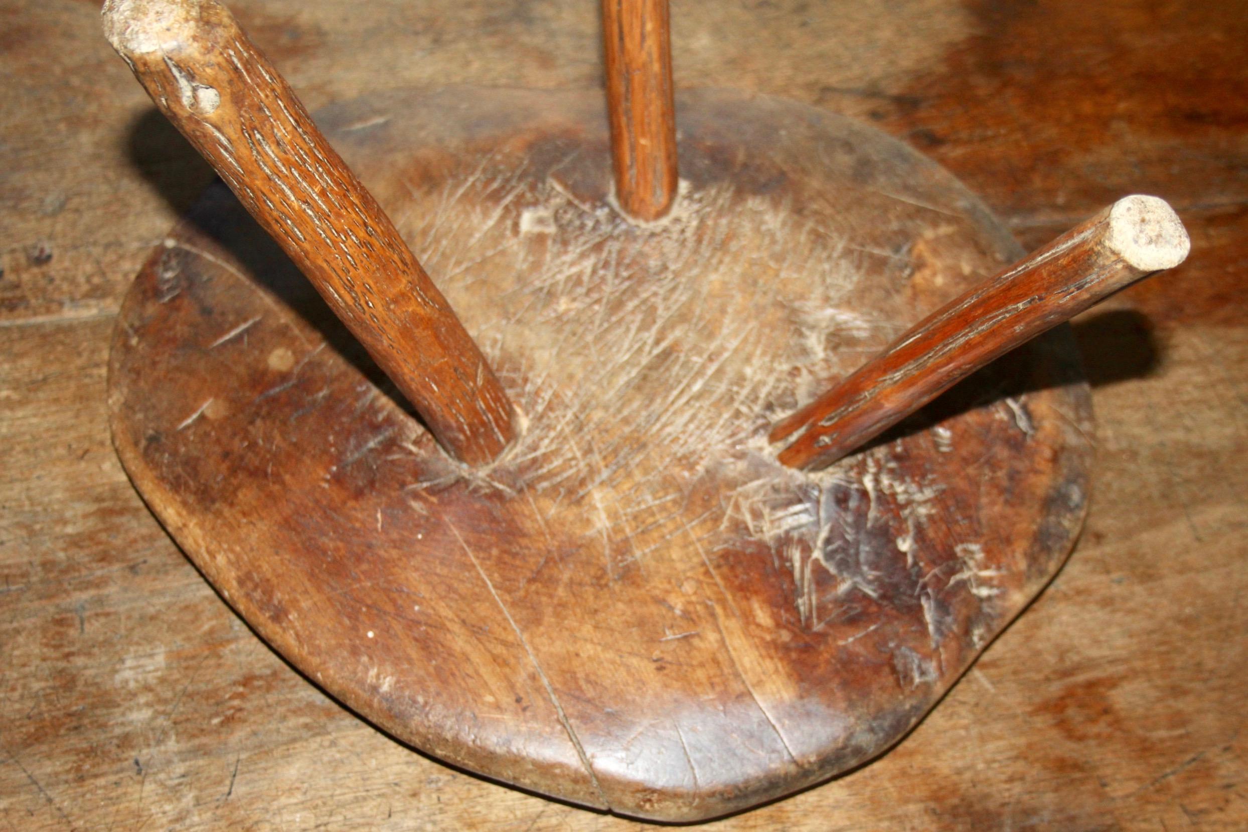 Wood Swiss alp stool For Sale 2