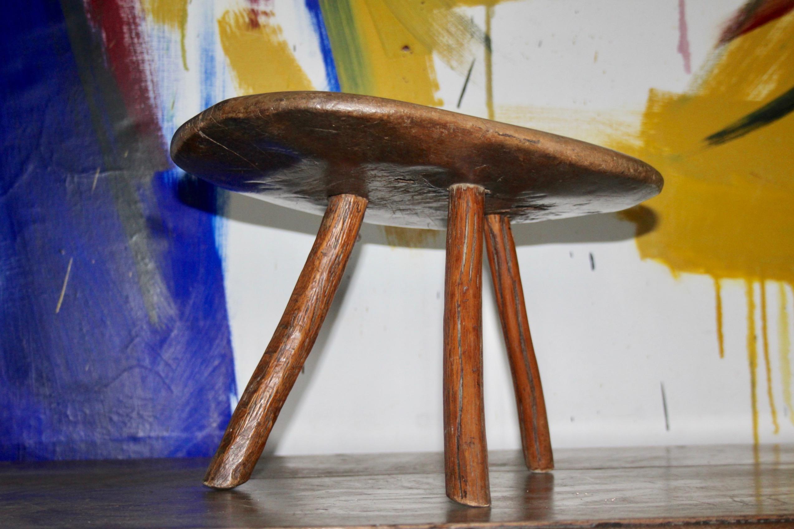 Wood Swiss alp stool For Sale 3