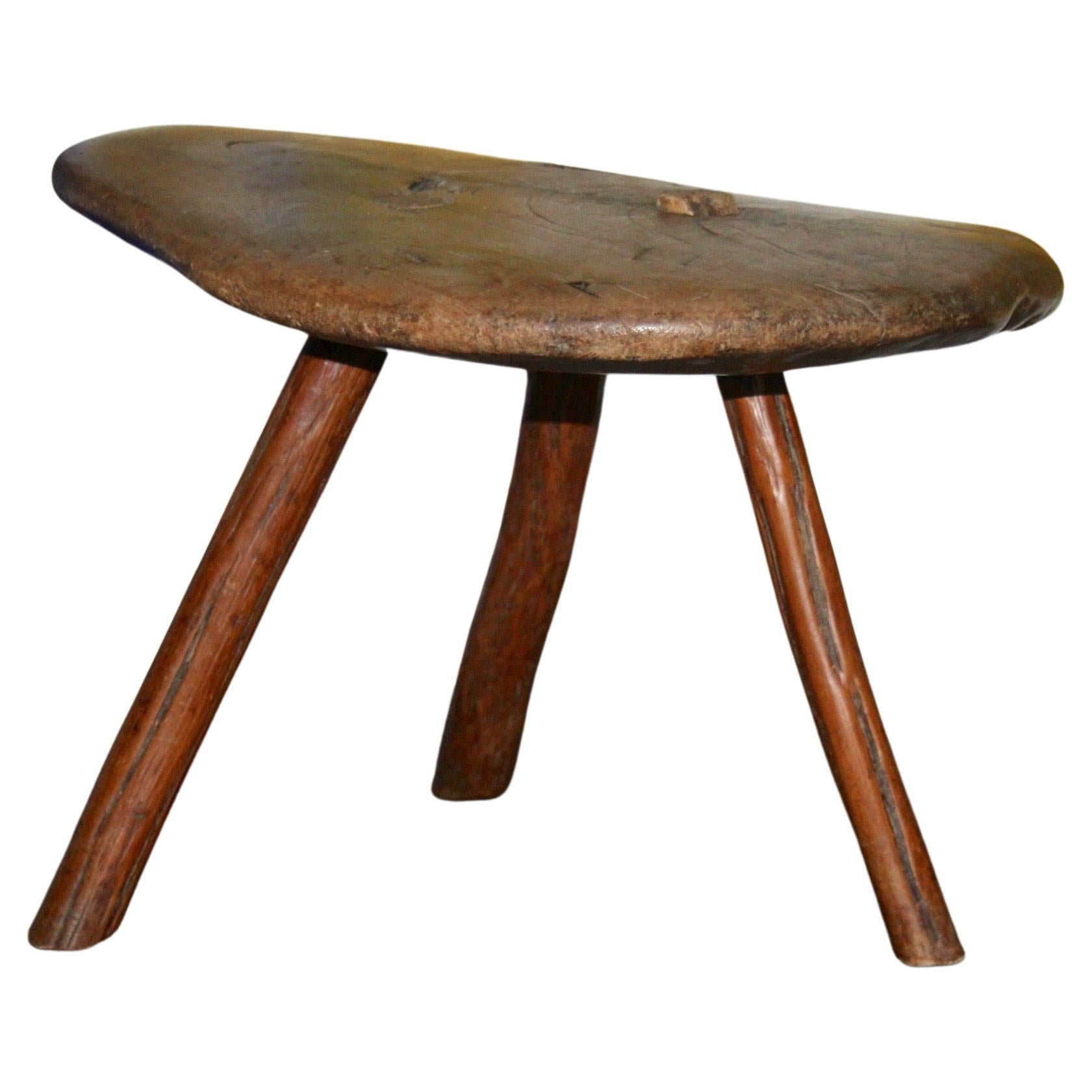 Wood Swiss alp stool For Sale