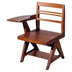 Wood Table Chair by Pierre Jeanneret for Chandigarh, India, Circa 1960