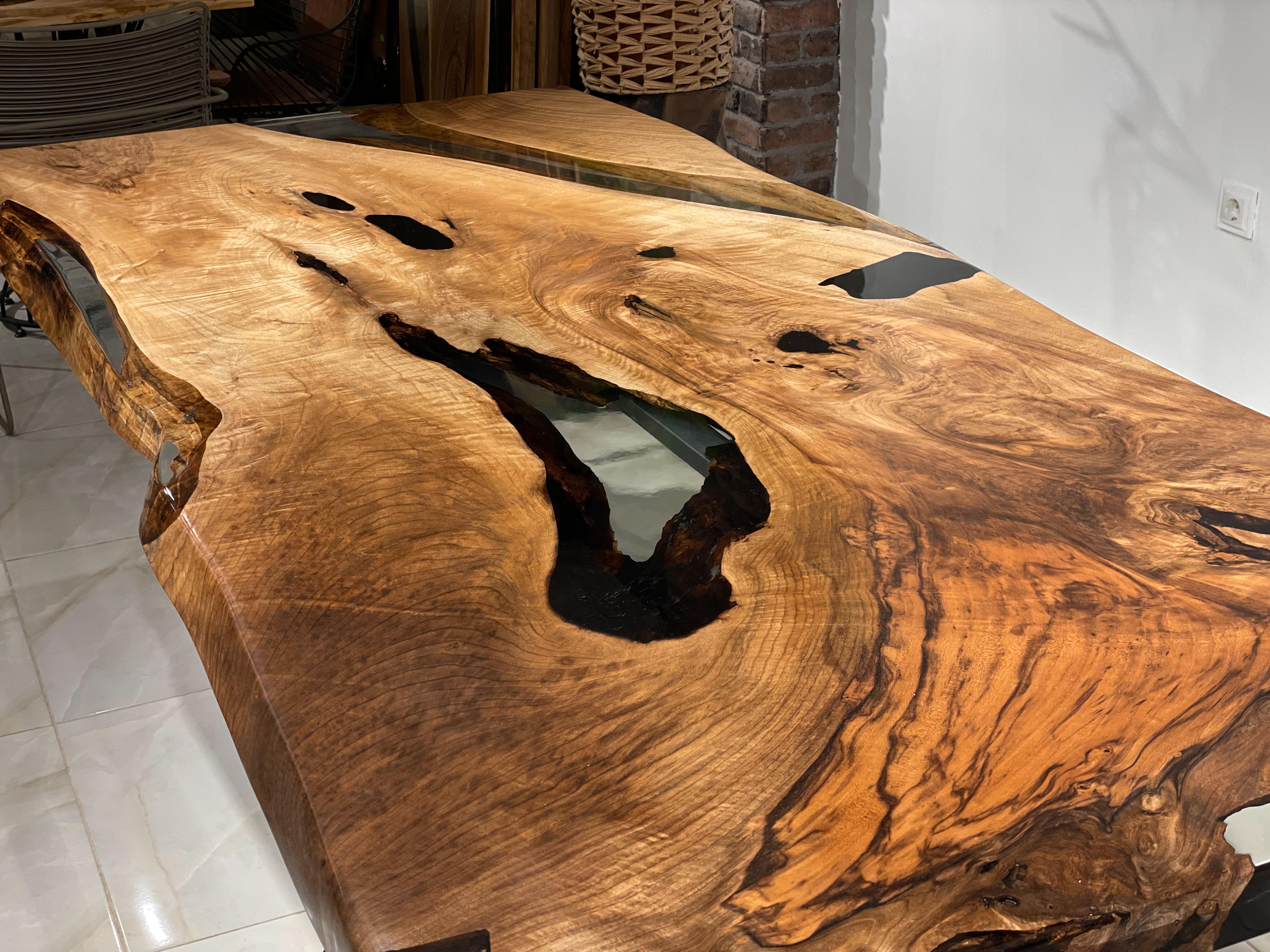 Tavolo in legno - Tavolo in resina epossidica con bordo vivo personalizzato - Tavolo con bordo vivo In condizioni Nuovo in vendita a İnegöl, TR