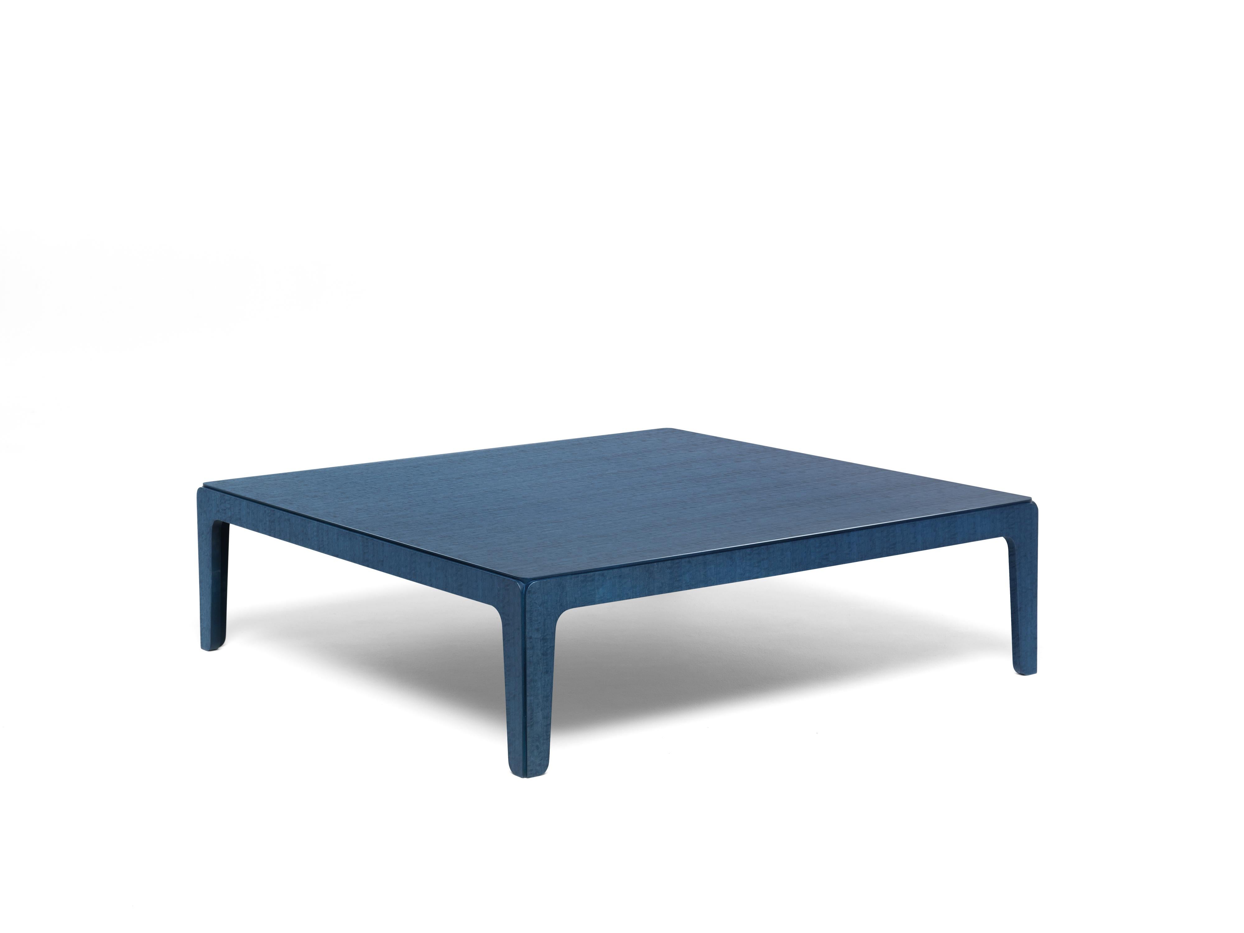 Contemporary 21st Century Modern Wooden Table Veneered In Blue Eucalyptus For Sale