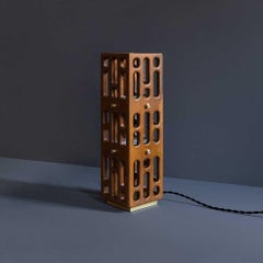 Mesquite Latticework Table Lamp, Horizontal, Medium, Celosía Collection