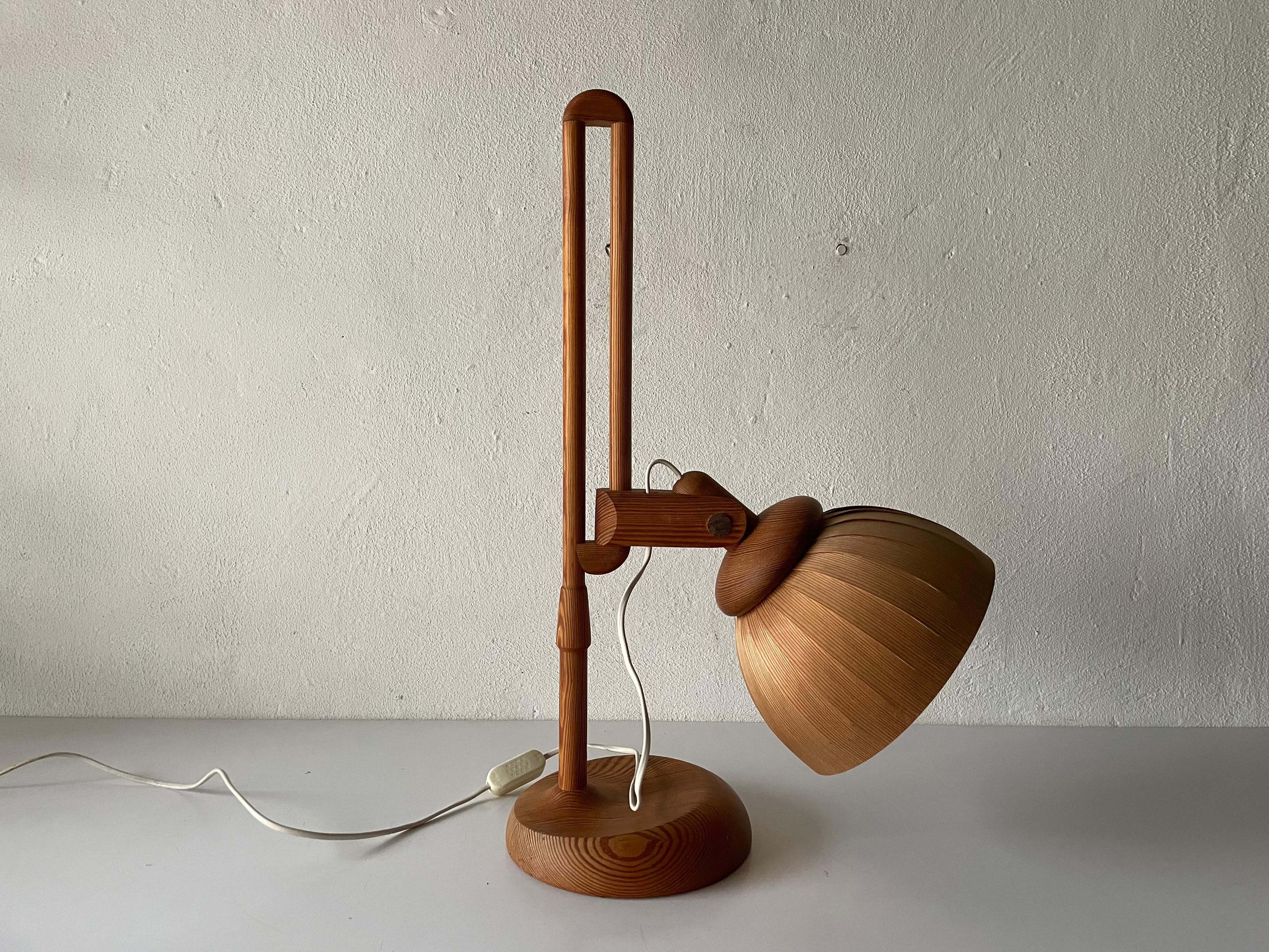 Mid-Century Modern Wood Table Lamp by Hans-Agne Jakobsson for Ab Ellysett Markaryd, 1960s, Sweden